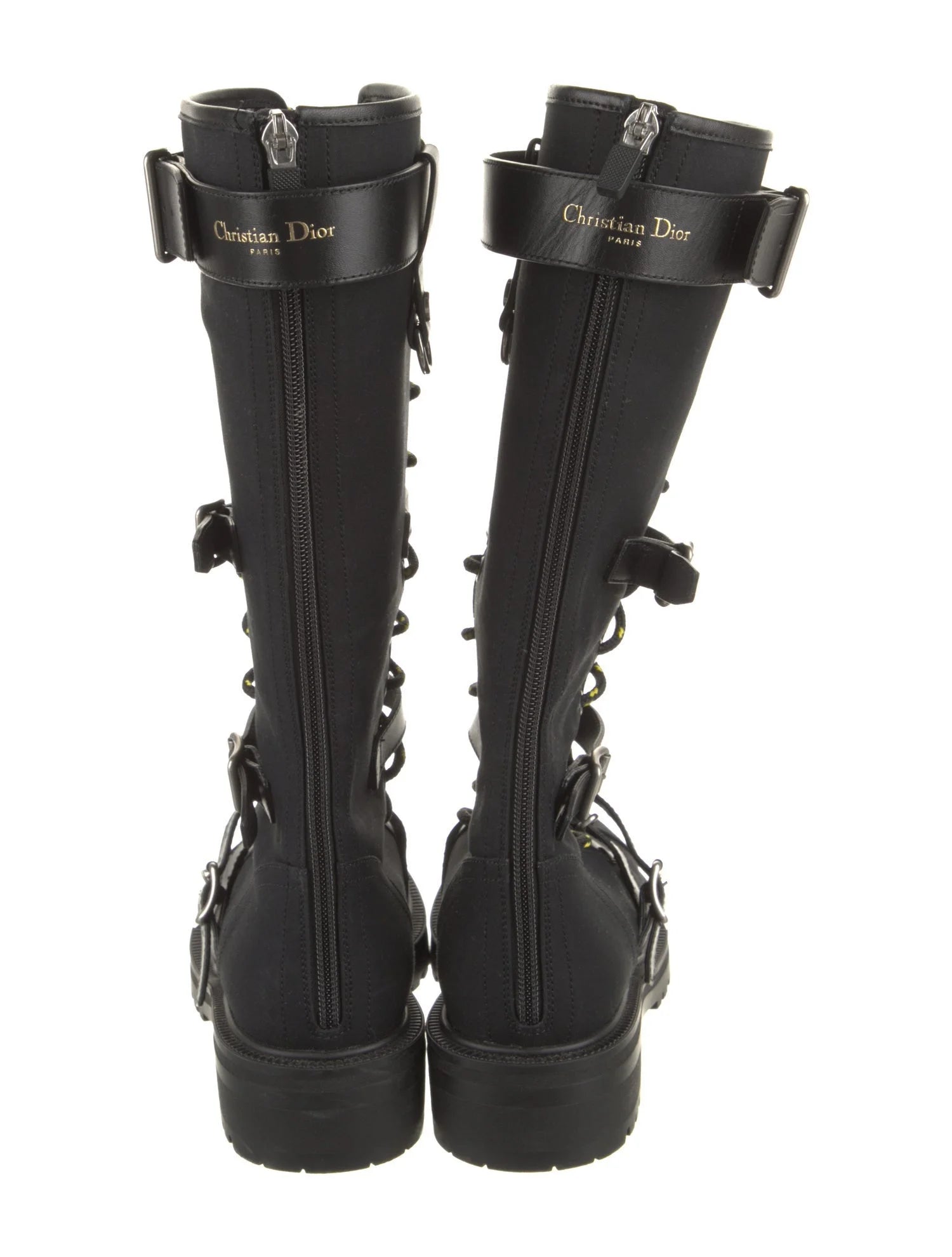 Dior Nylon Knee High Combat Boots