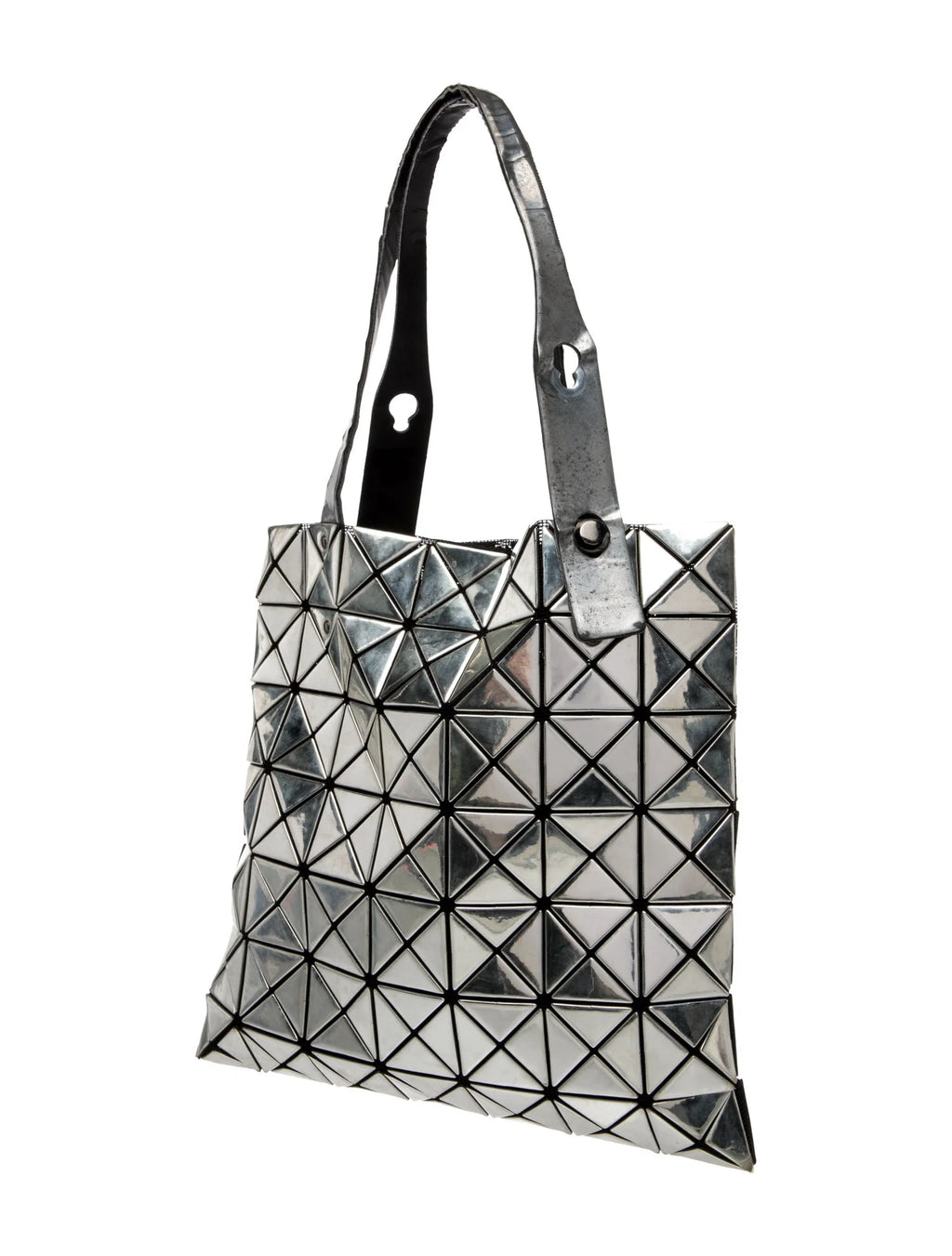 Issey Miyake Silver Top Handle PVC Tote