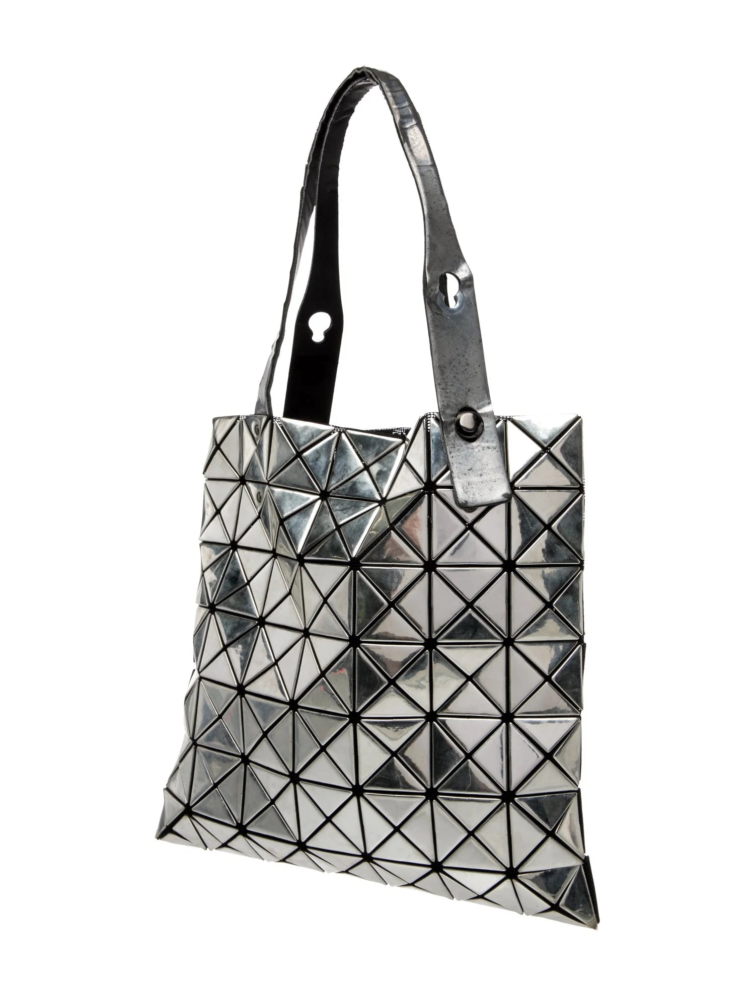 Issey Miyake Silver Top Handle PVC Tote