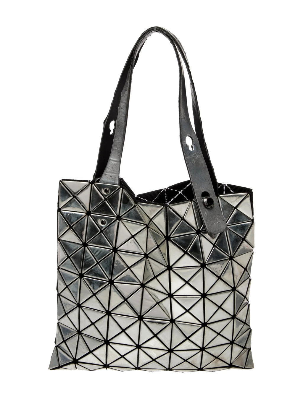 Issey Miyake Silver Top Handle PVC Tote