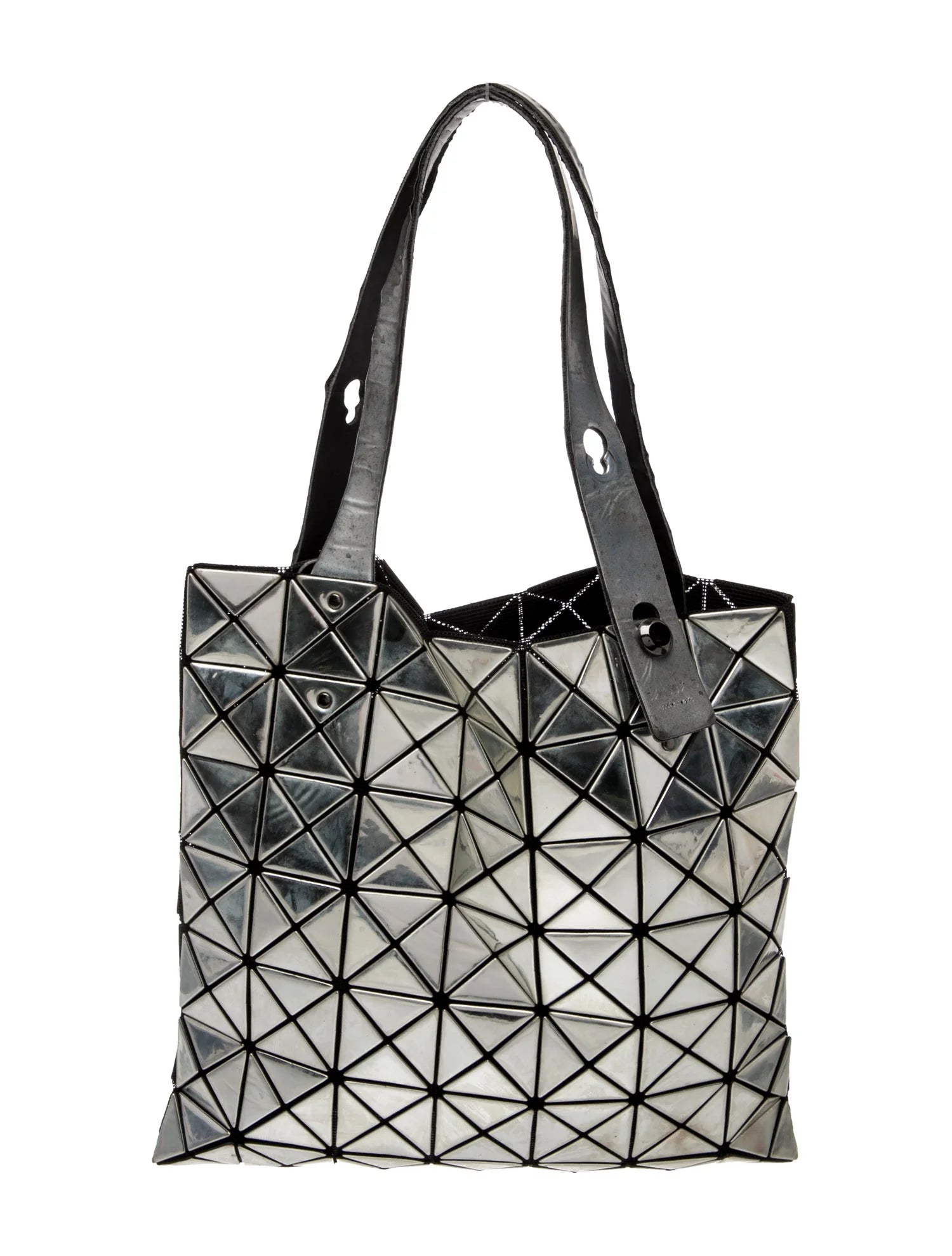 Issey Miyake Silver Top Handle PVC Tote