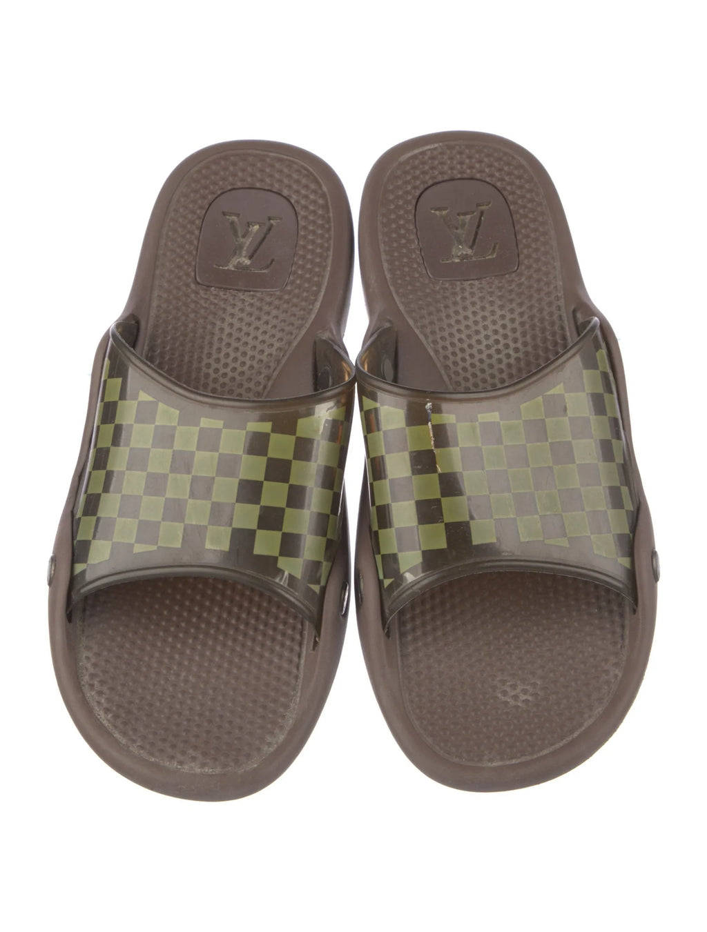 LV PVC Damier Printed Slides