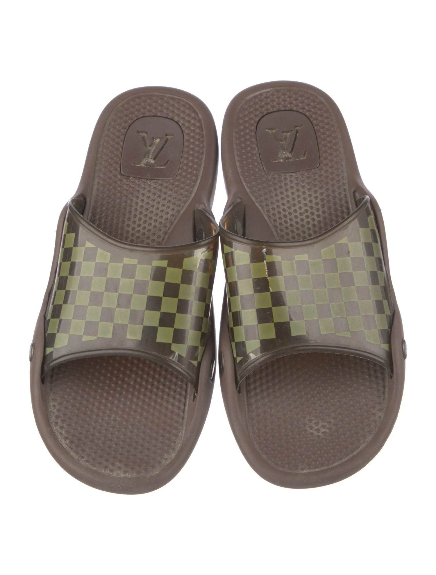 LV PVC Damier Printed Slides
