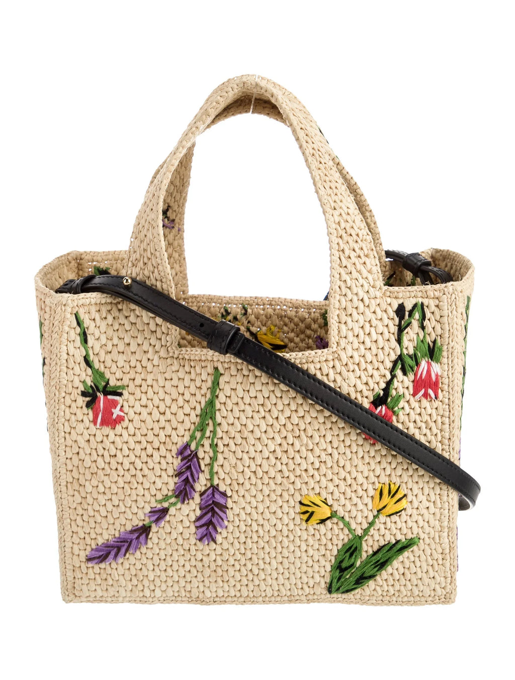 Loewe Embroidered Raffia Tote