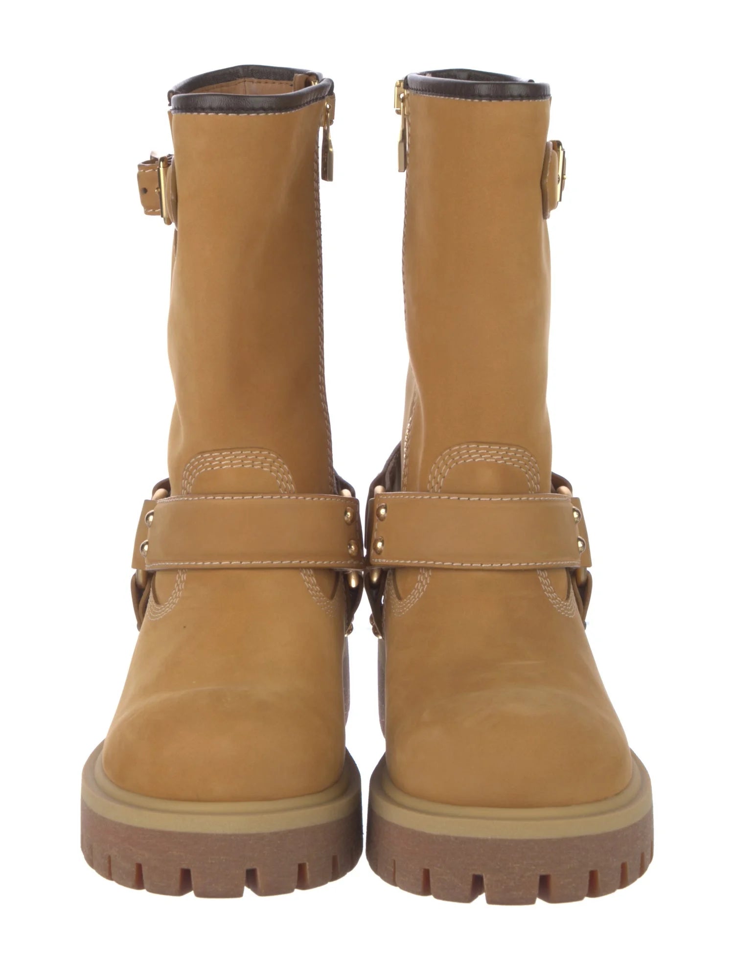 Louis Vuitton x Timberland Suede Mid Calf Slip On Boots