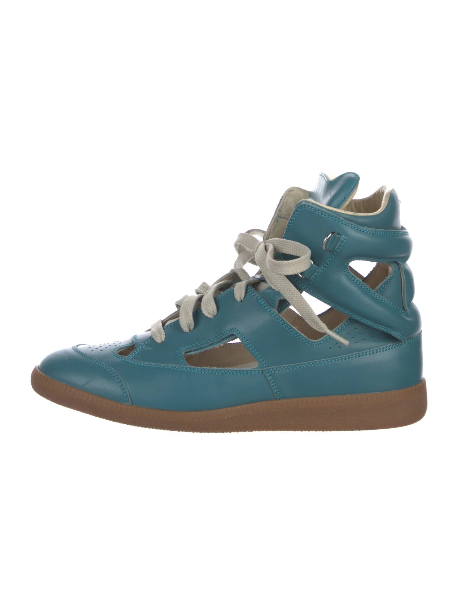 Margiela Leather Hightop Cutout Sneakers
