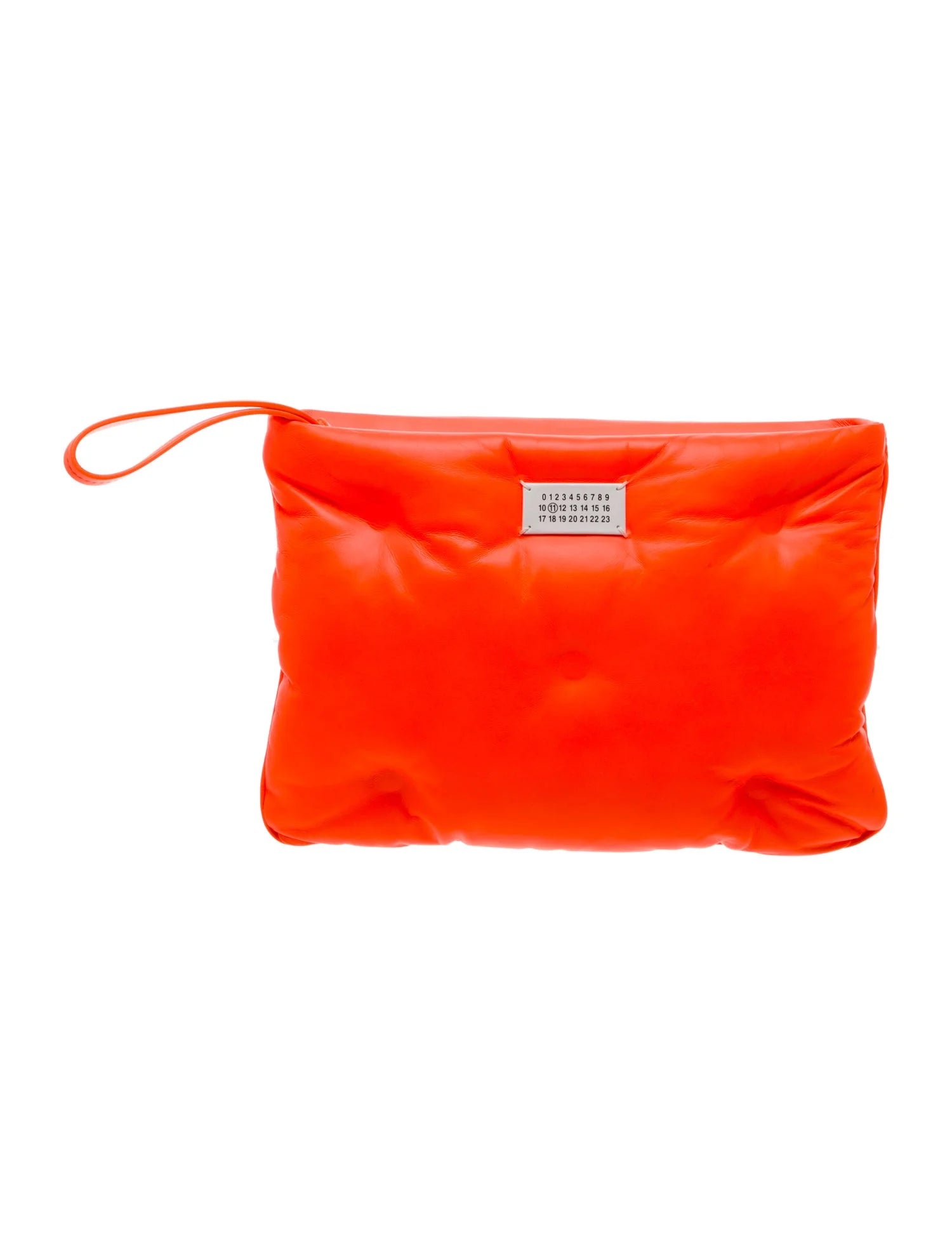 Margiela Orange Leather Glam Slam Clutch