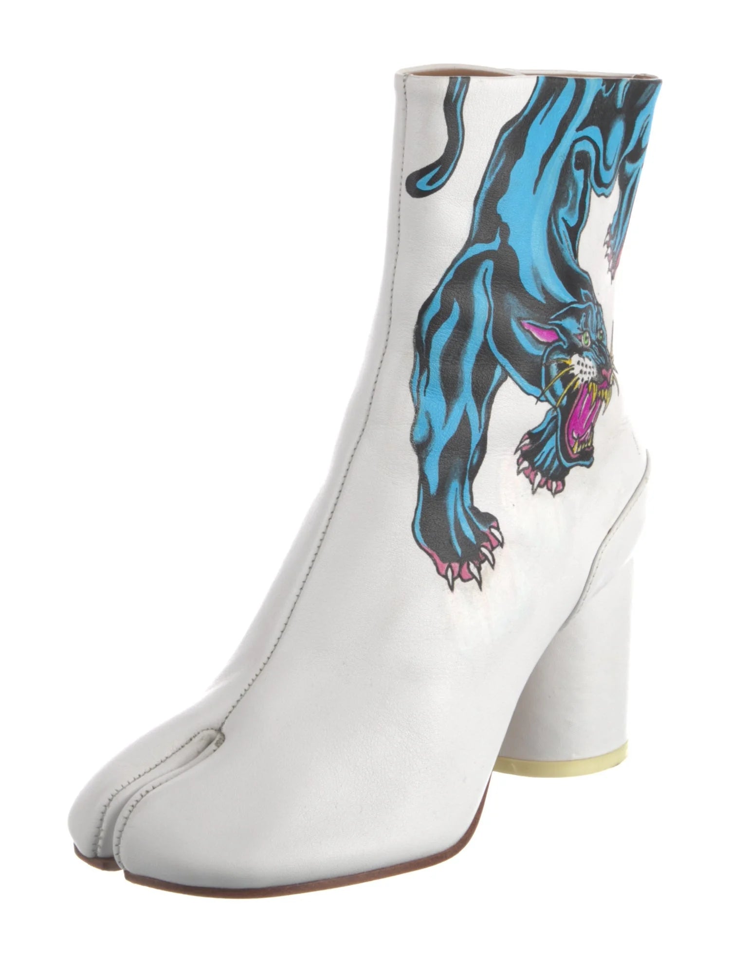 Margiela Rare Printed Leather Tabi Boots