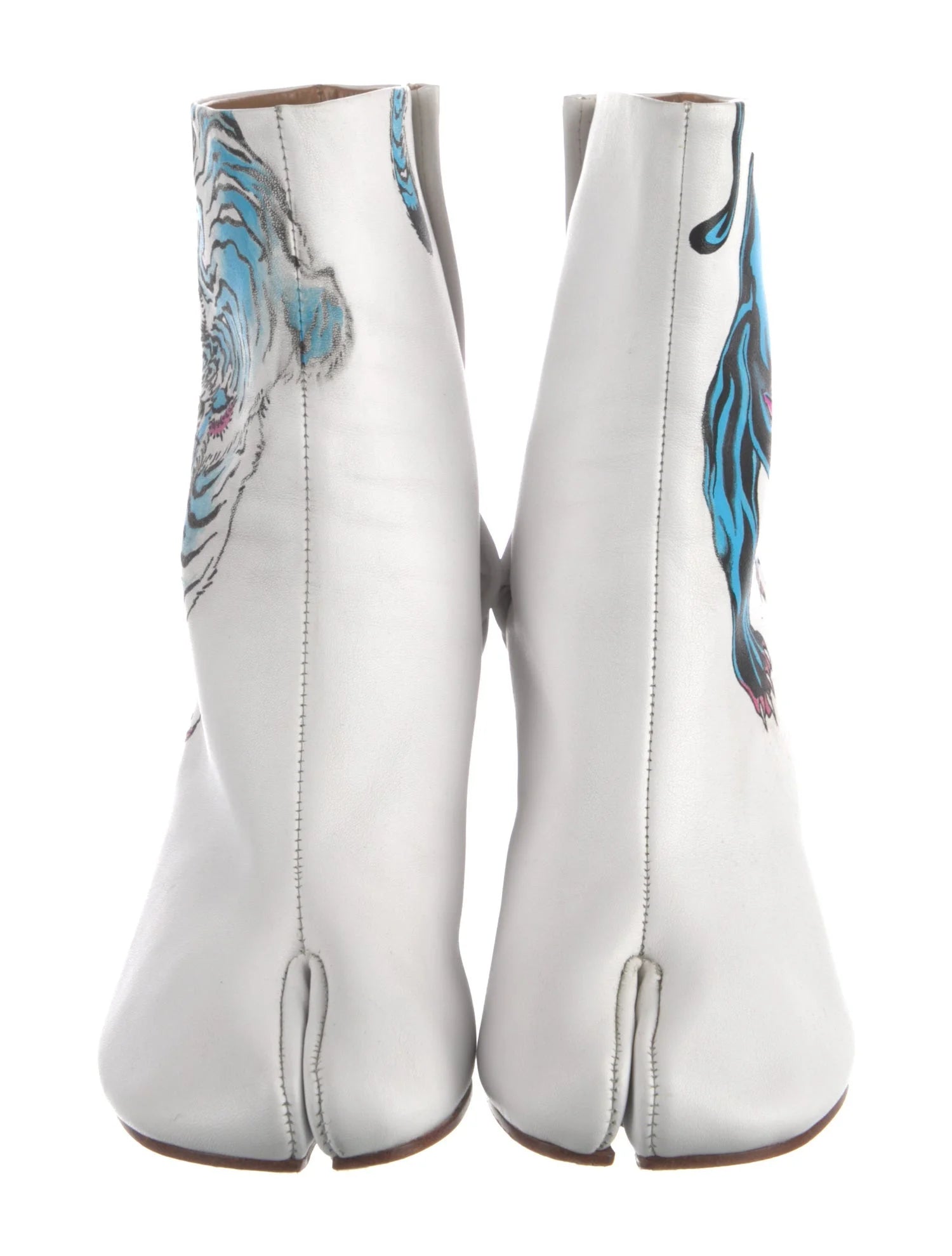 Margiela Rare Printed Leather Tabi Boots