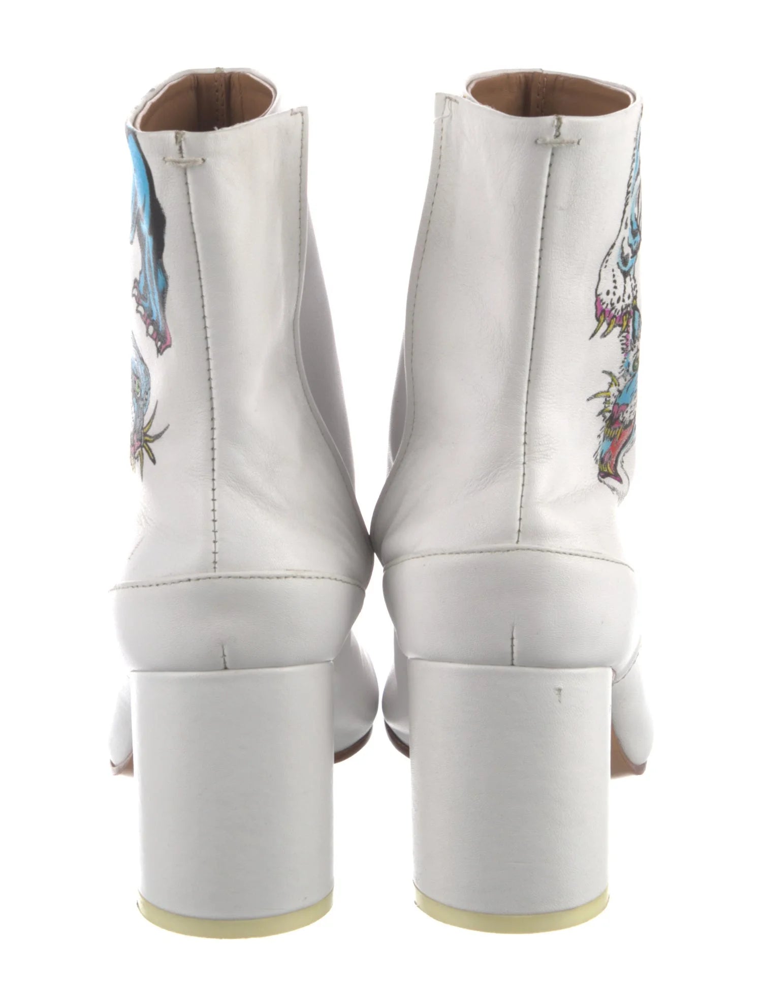 Margiela Rare Printed Leather Tabi Boots