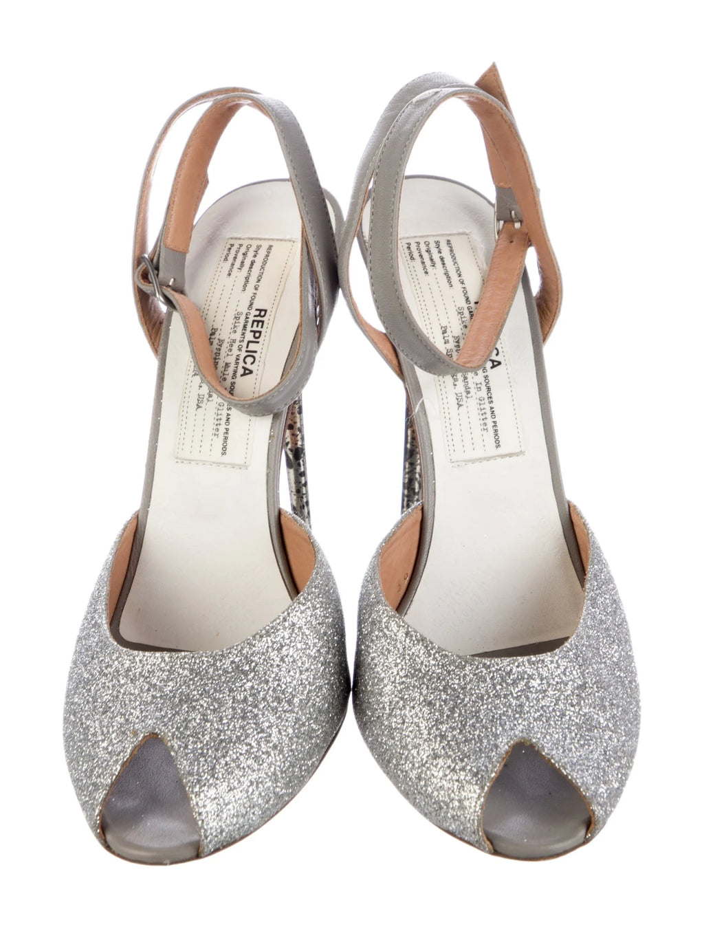 Margiela Peep Toe Glitter Heels