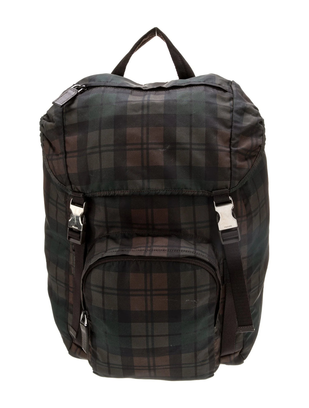 Prada Plaid Pinted Backpack
