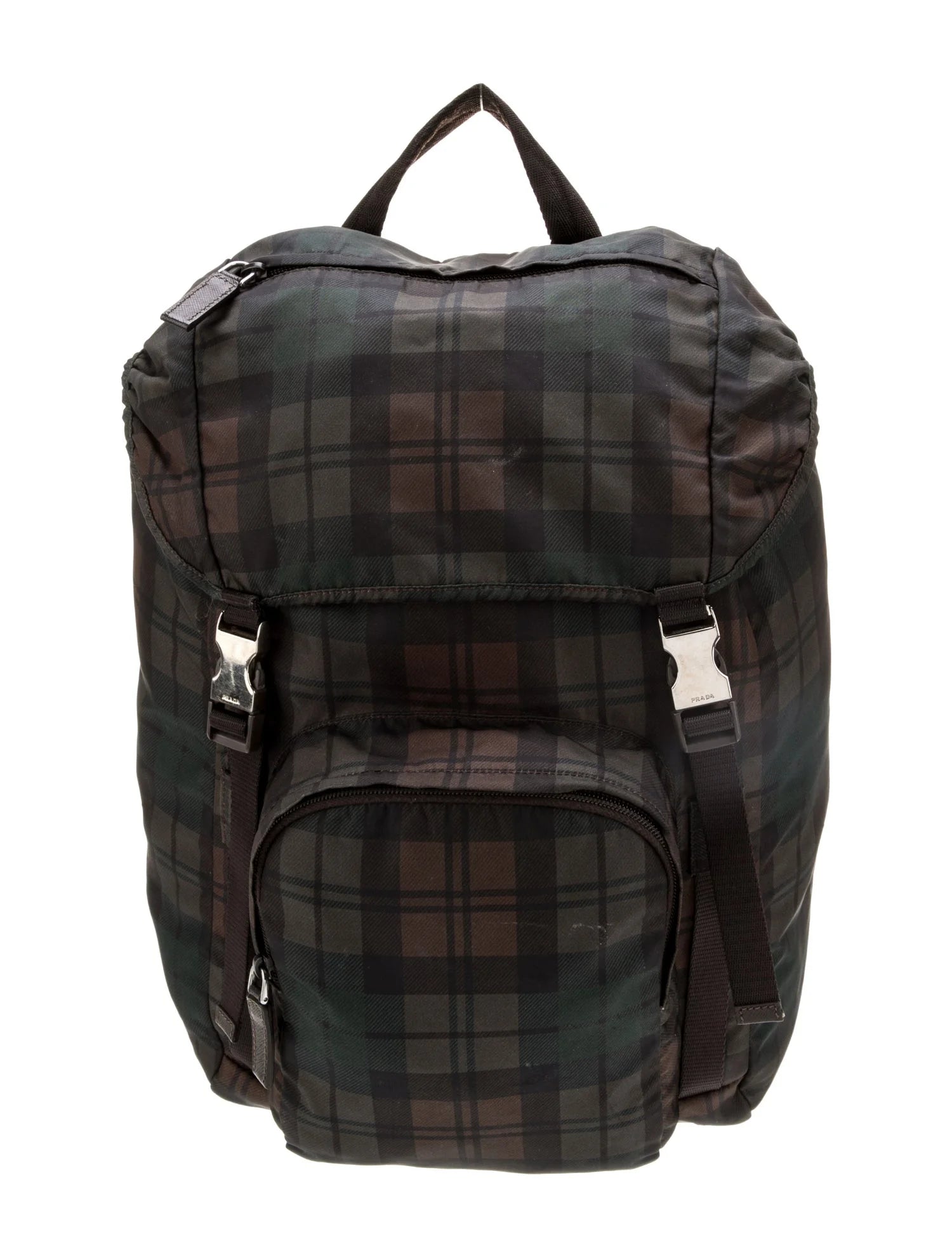 Prada Plaid Pinted Backpack