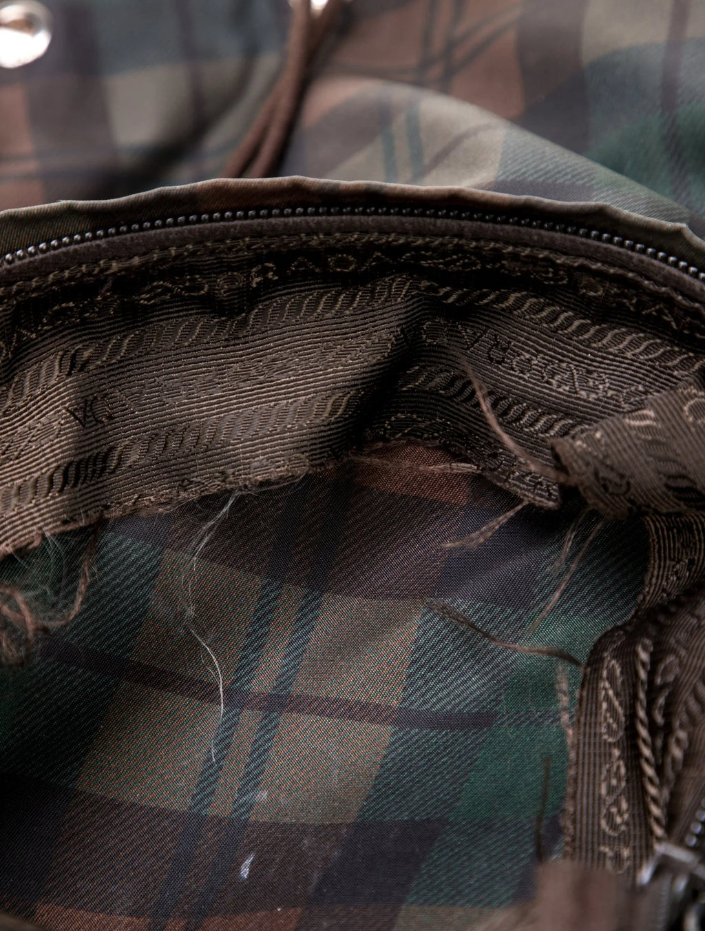 Prada Plaid Pinted Backpack