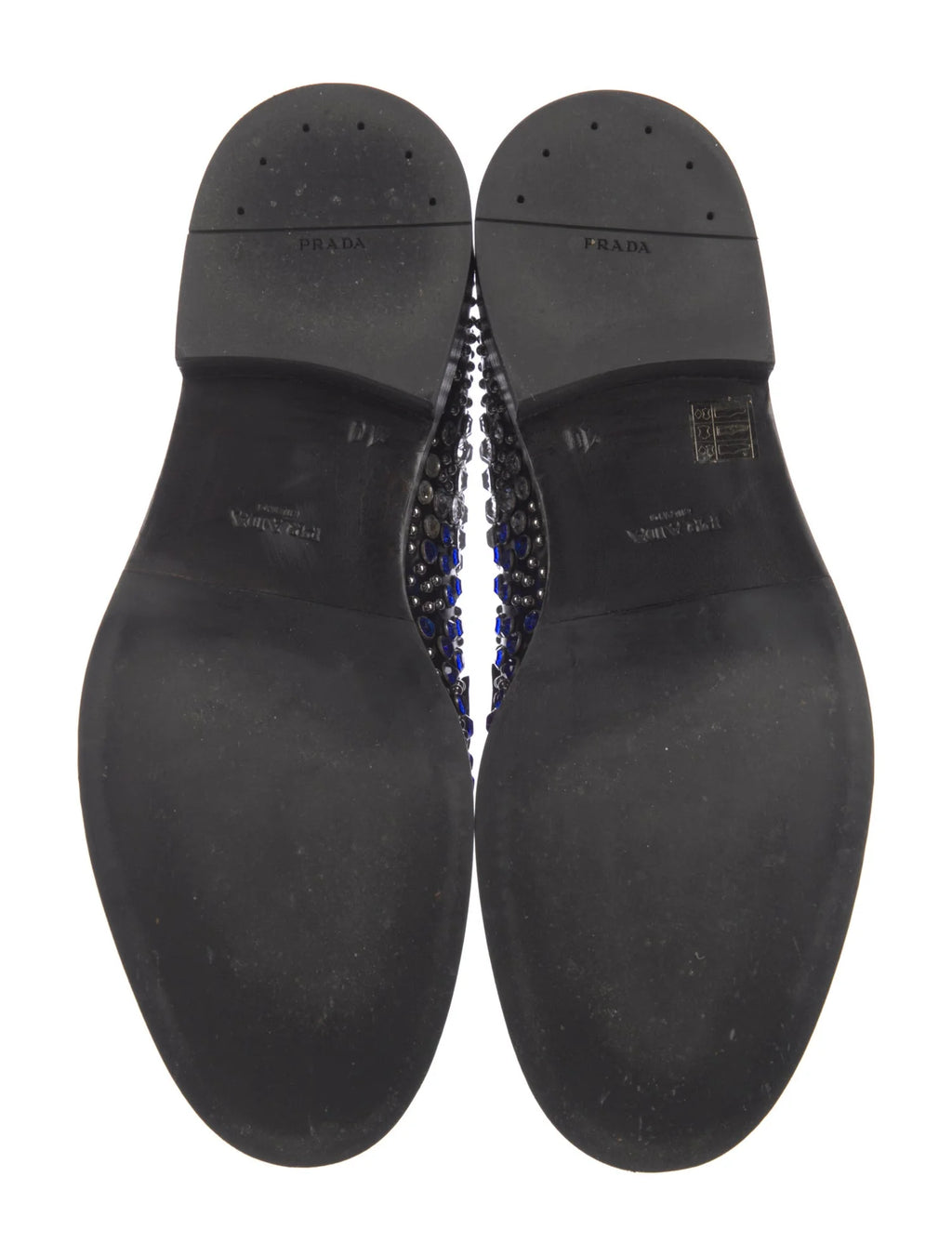 Prada Crystal Embellished Laceup Derbys