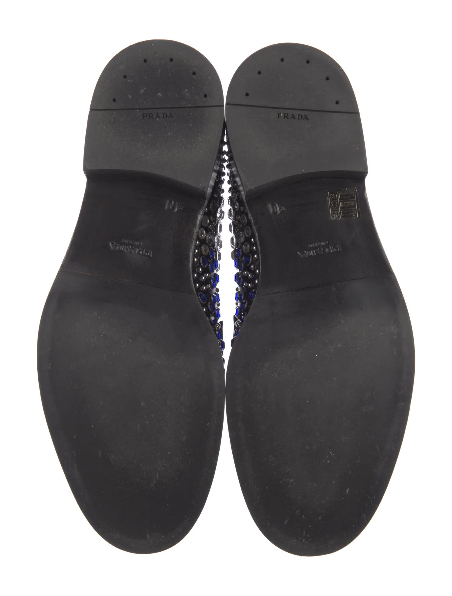 Prada Crystal Embellished Laceup Derbys