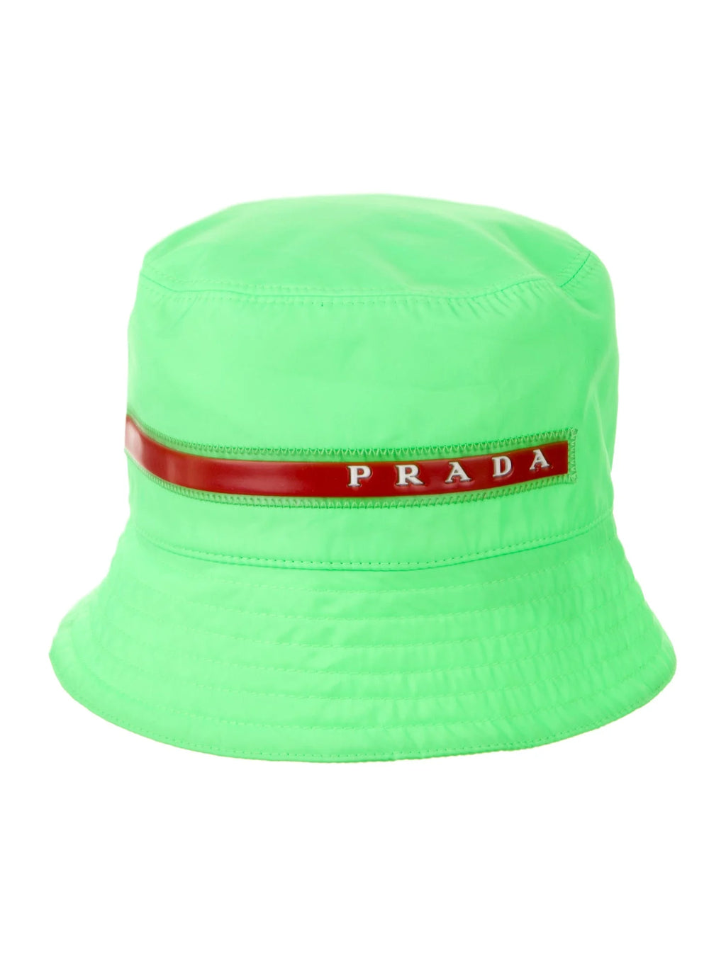 Prada Neon Green Nylon Bucket Hat