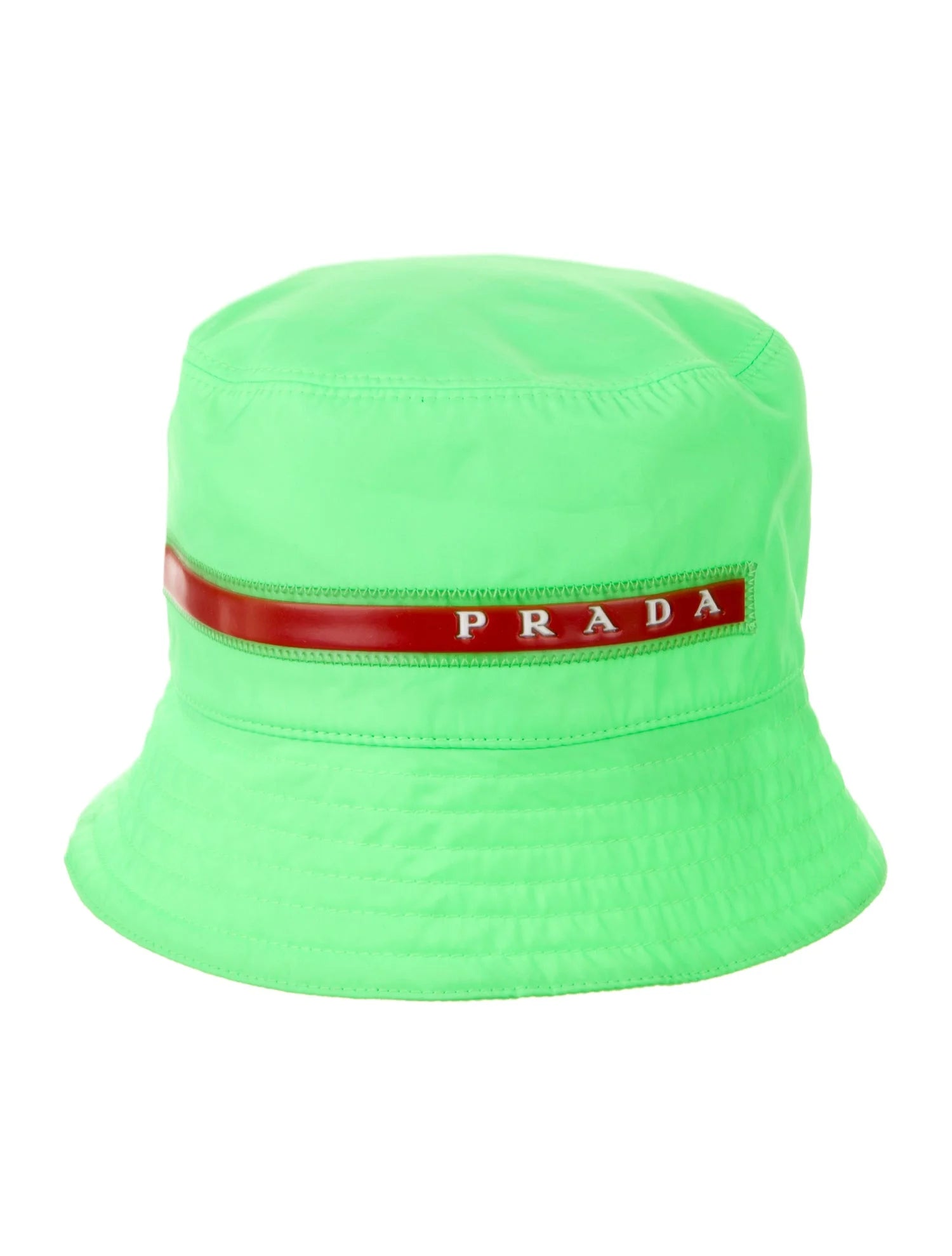 Prada Neon Green Nylon Bucket Hat