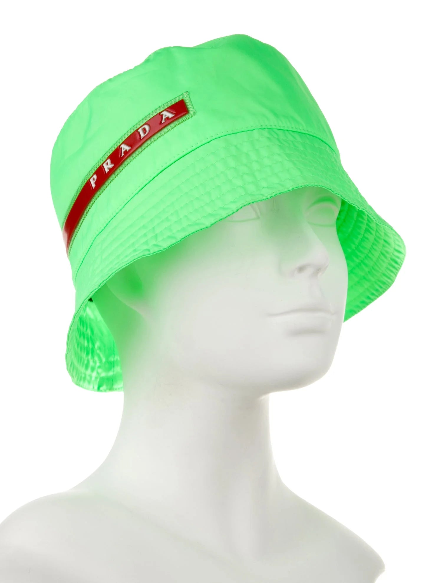 Prada Neon Green Nylon Bucket Hat