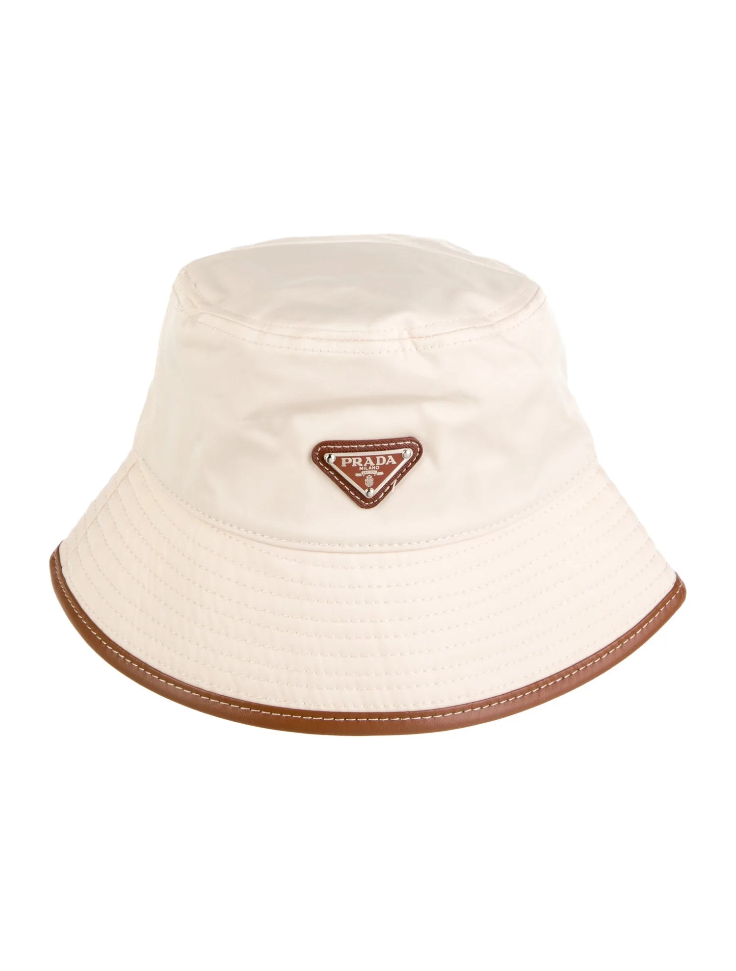 Prada Leather Trim Bucket Hat