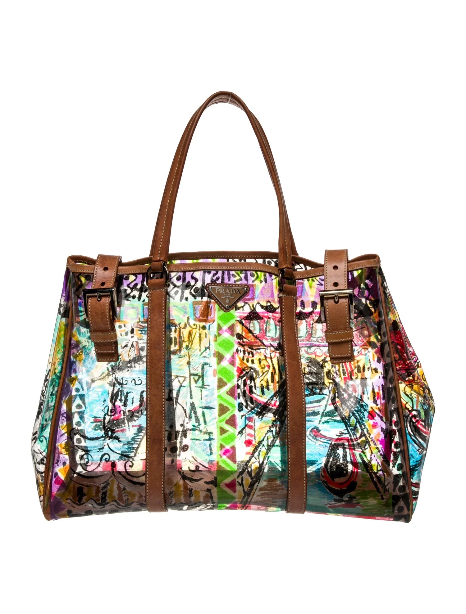 Prada Enameled PVC Tote