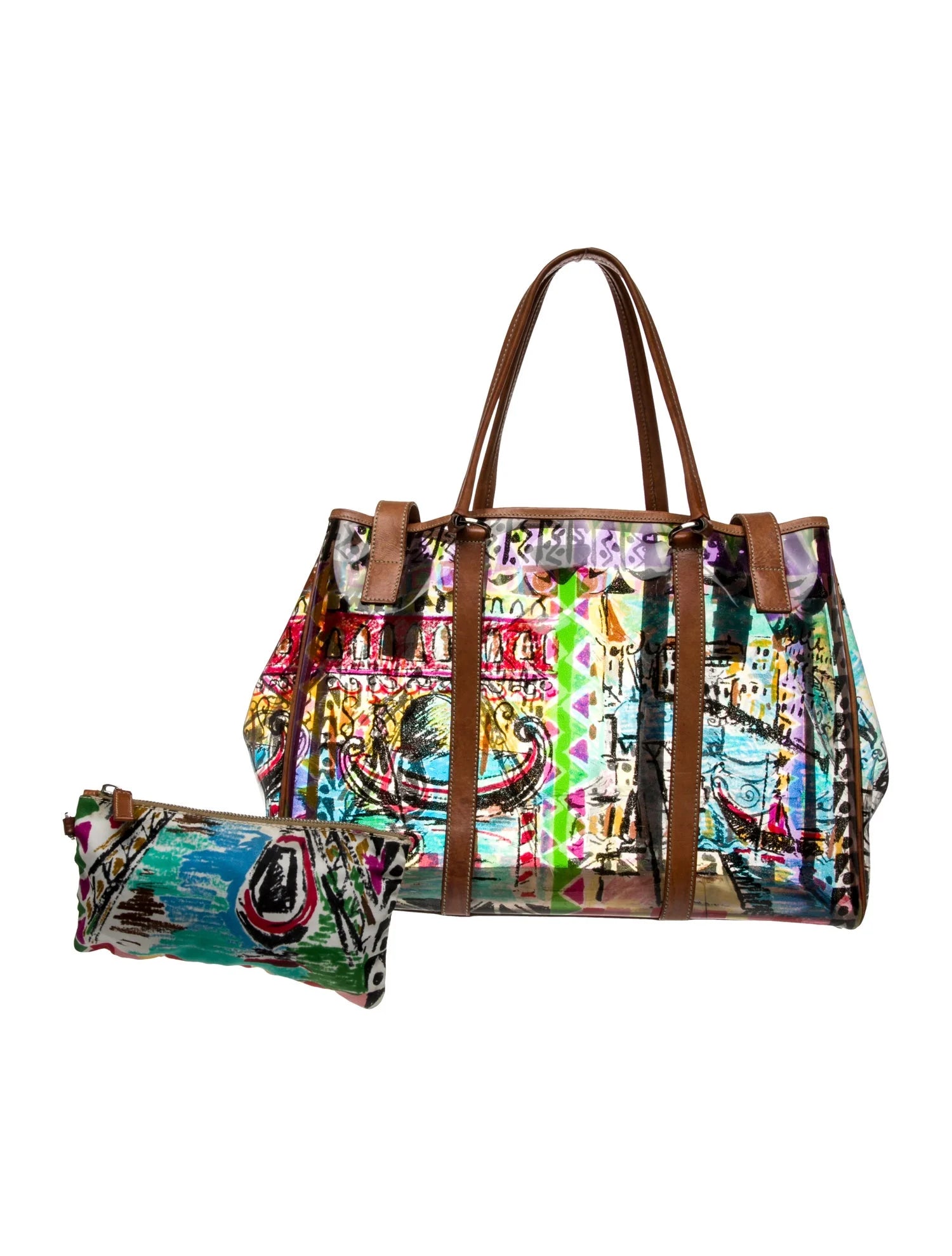 Prada Enameled PVC Tote