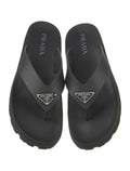 Prada Black Logo Flip Flops
