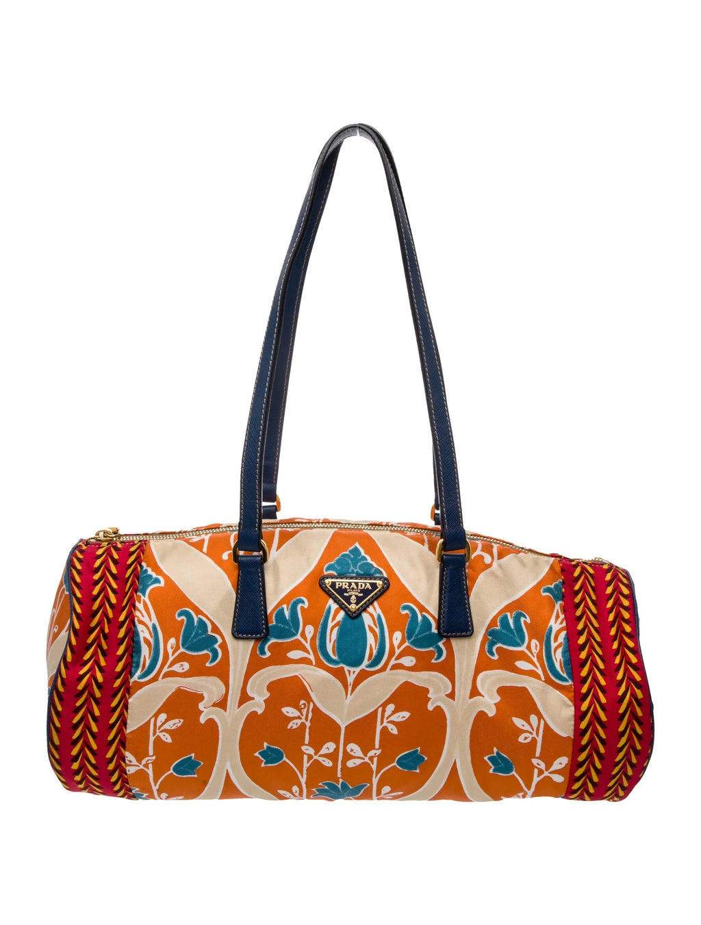 Prada Vintage Arancio Jacquard Shoulder Bag