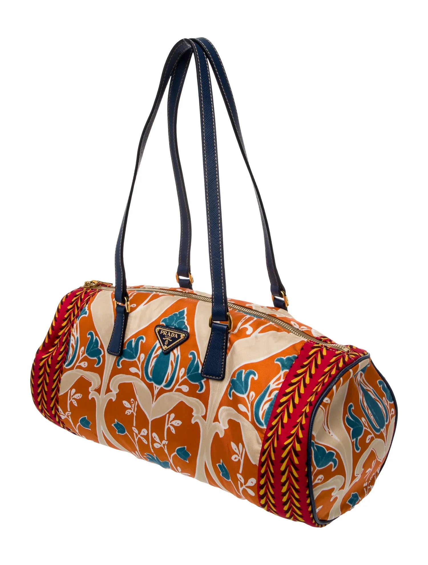 Prada Vintage Arancio Jacquard Shoulder Bag