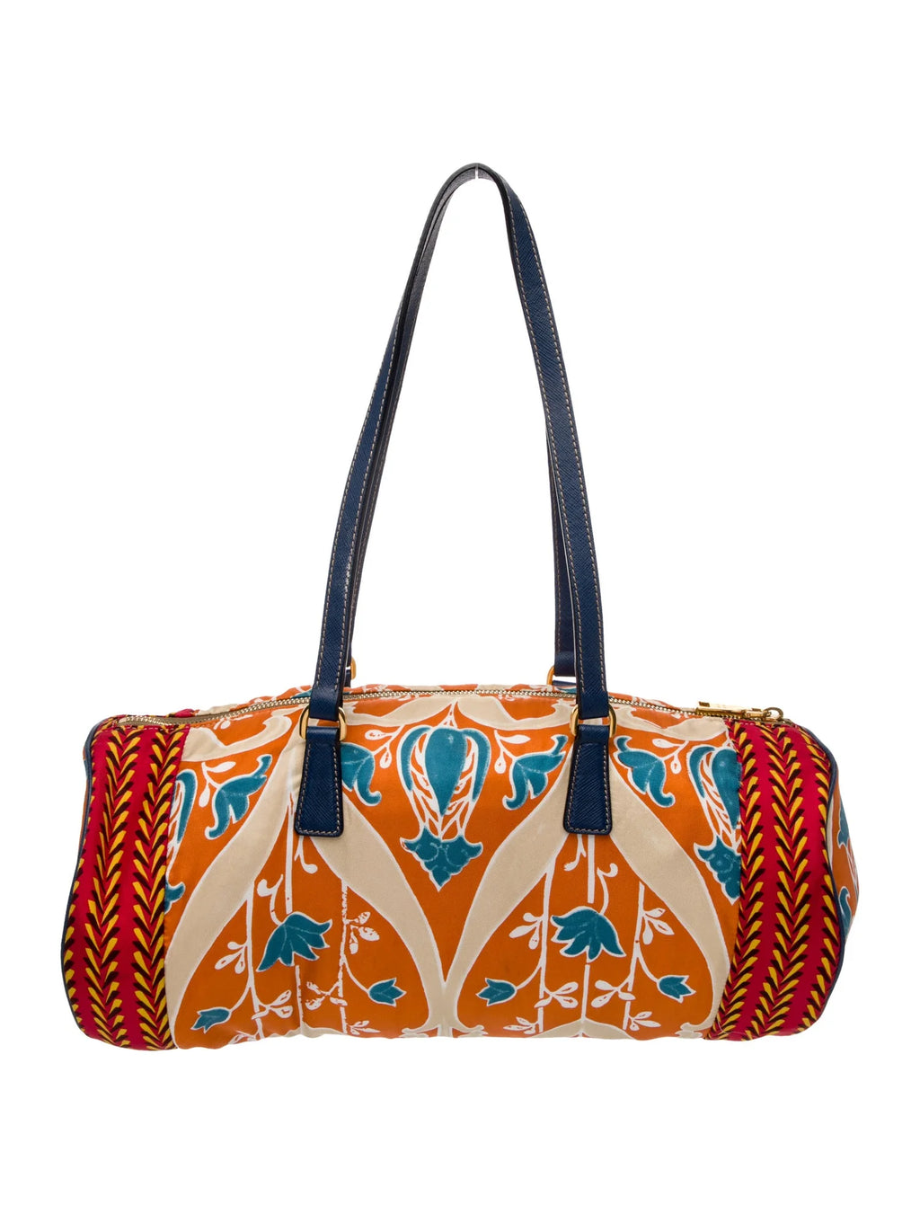 Prada Vintage Arancio Jacquard Shoulder Bag