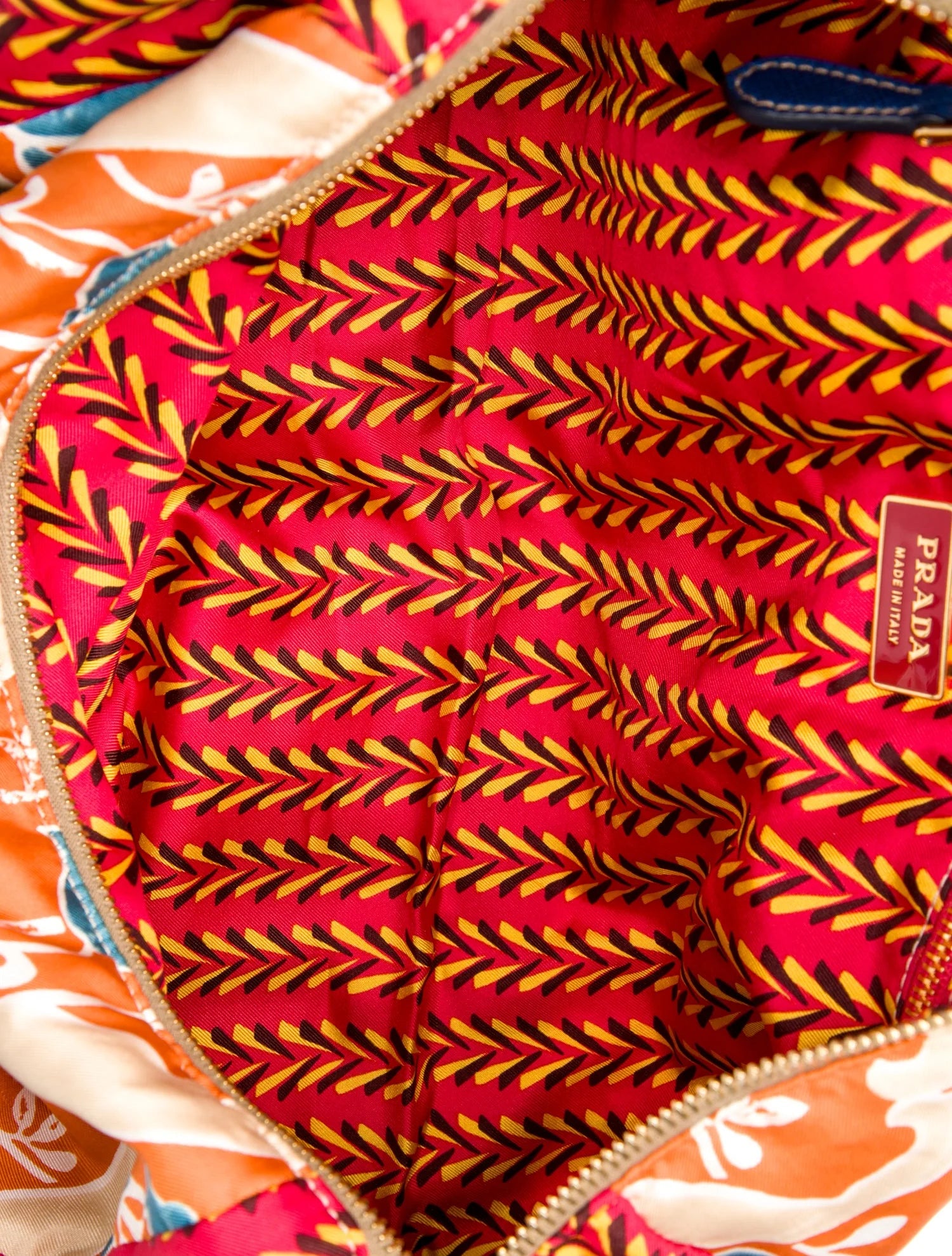 Prada Vintage Arancio Jacquard Shoulder Bag