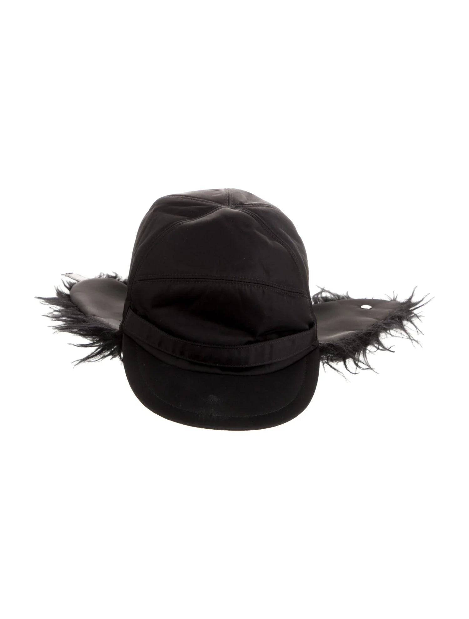 Prada Nylon Faux Fur Trapper Hat