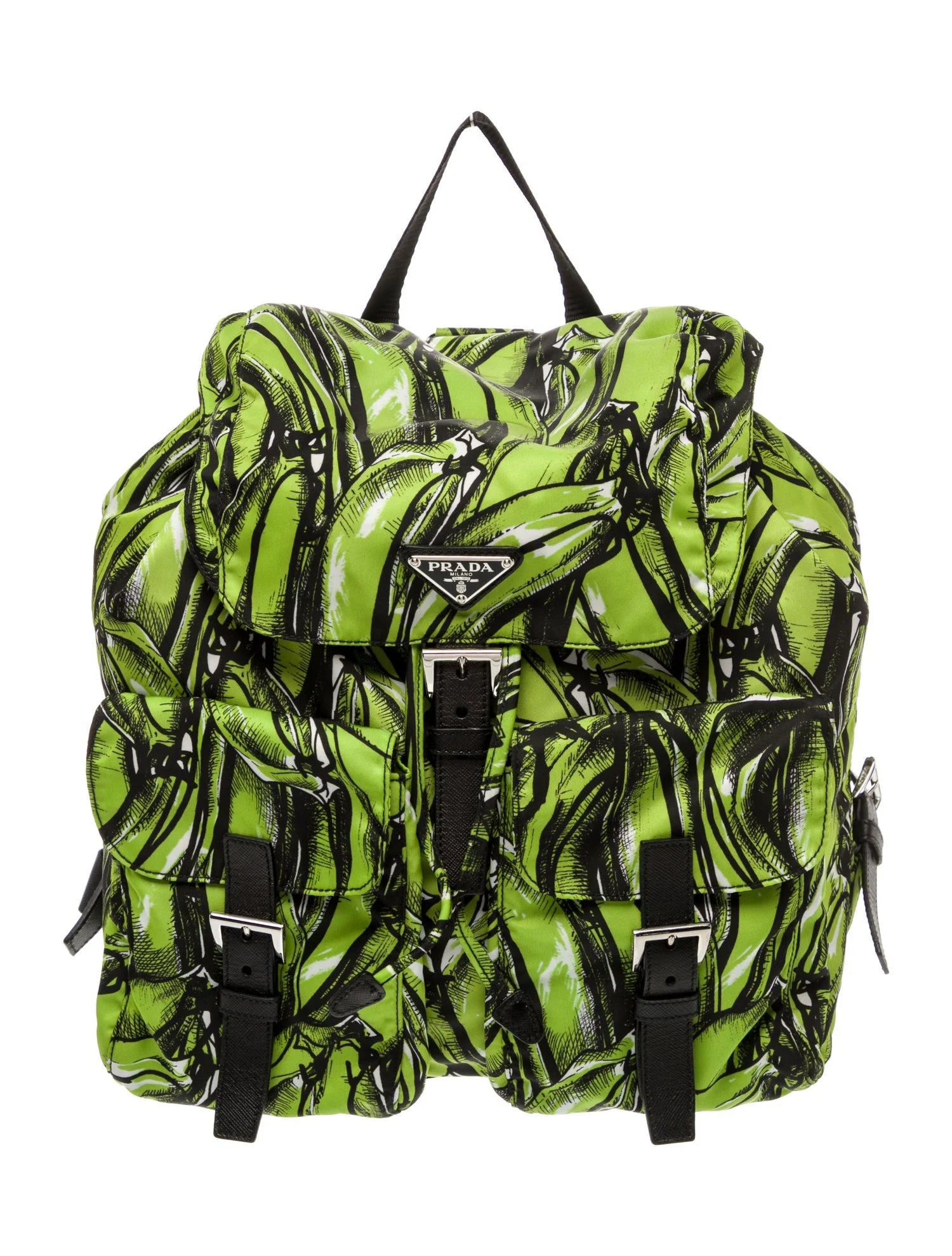 Prada Green Tessuto "Banana Print" Backpack