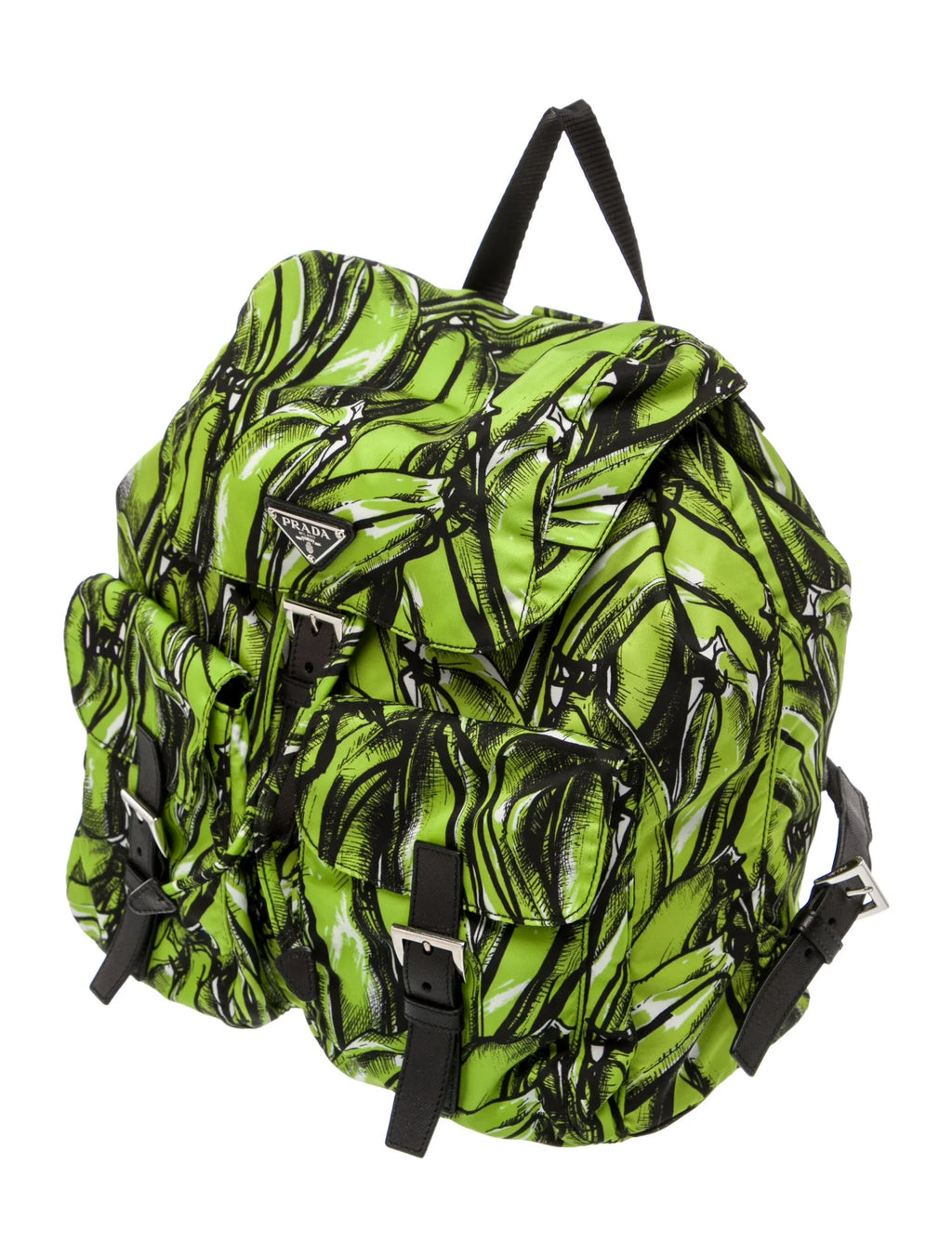 Prada Green Tessuto "Banana Print" Backpack