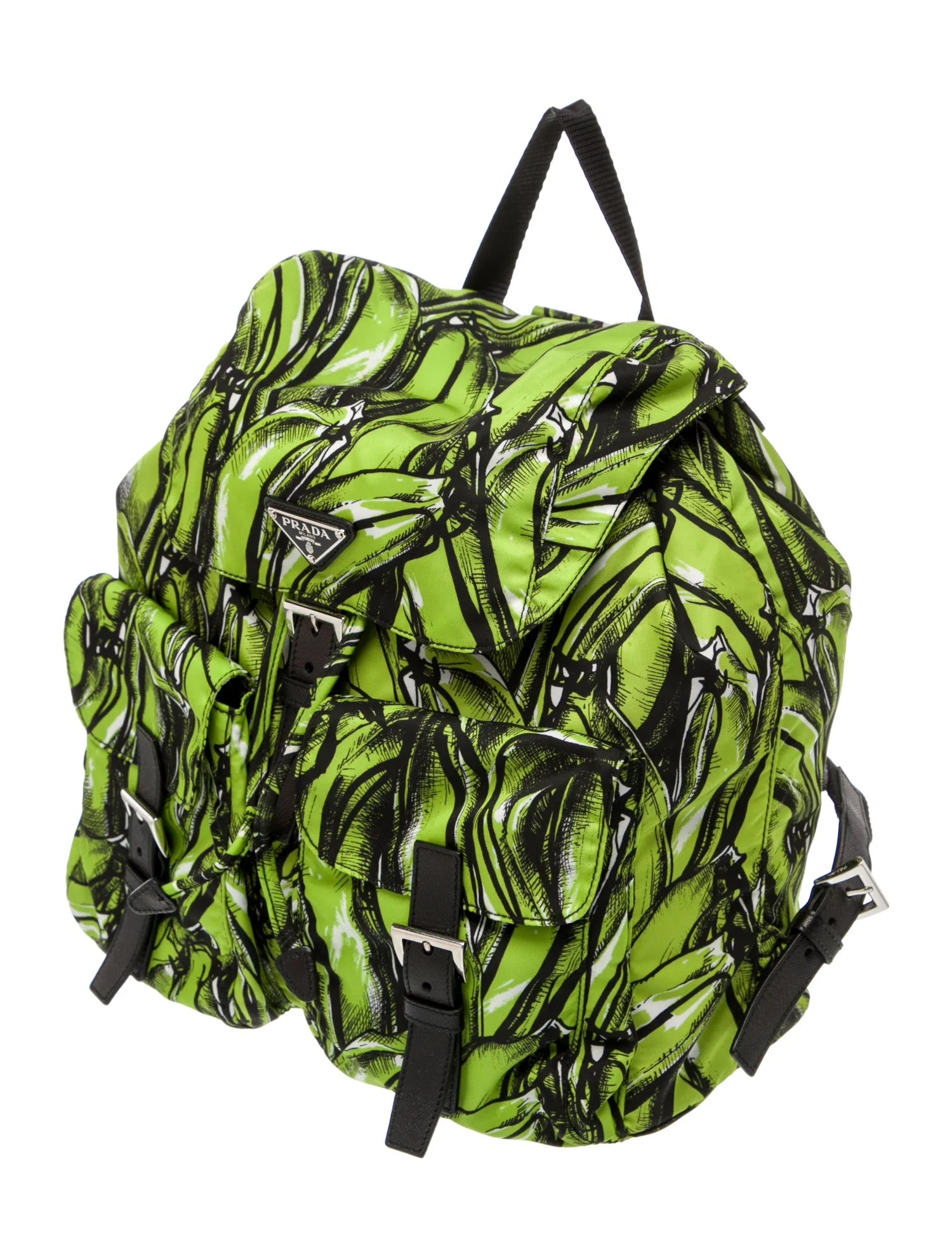Prada Green Tessuto "Banana Print" Backpack
