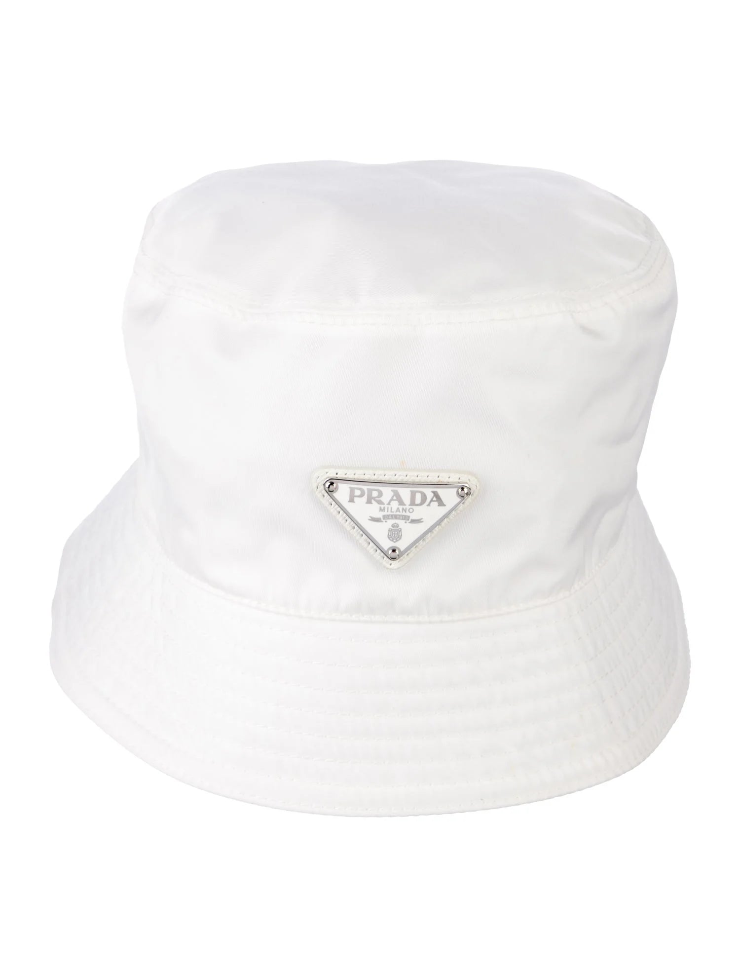 Prada White Nylon Bucket Hat