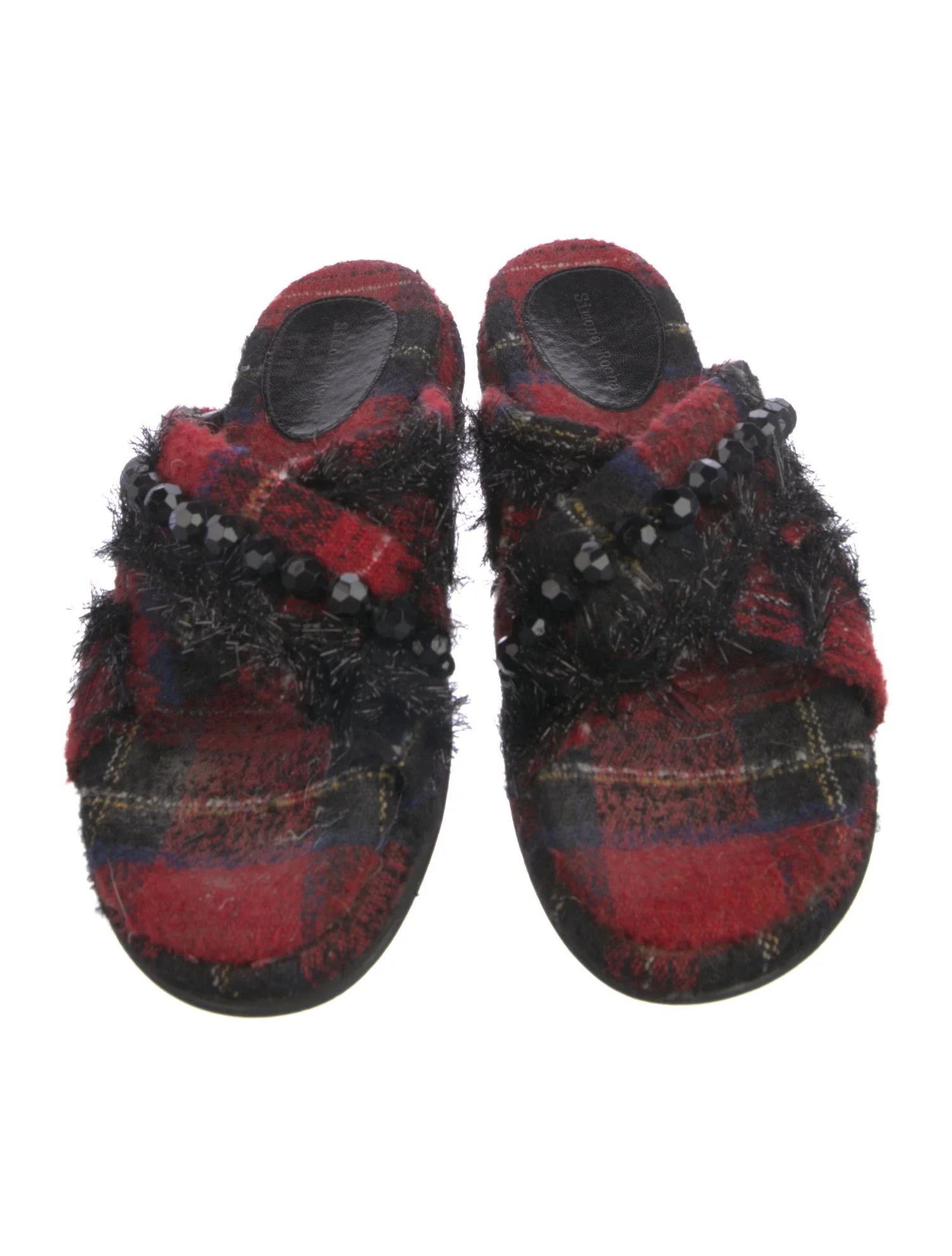 Simone Rocha Tweed Beaded Slides