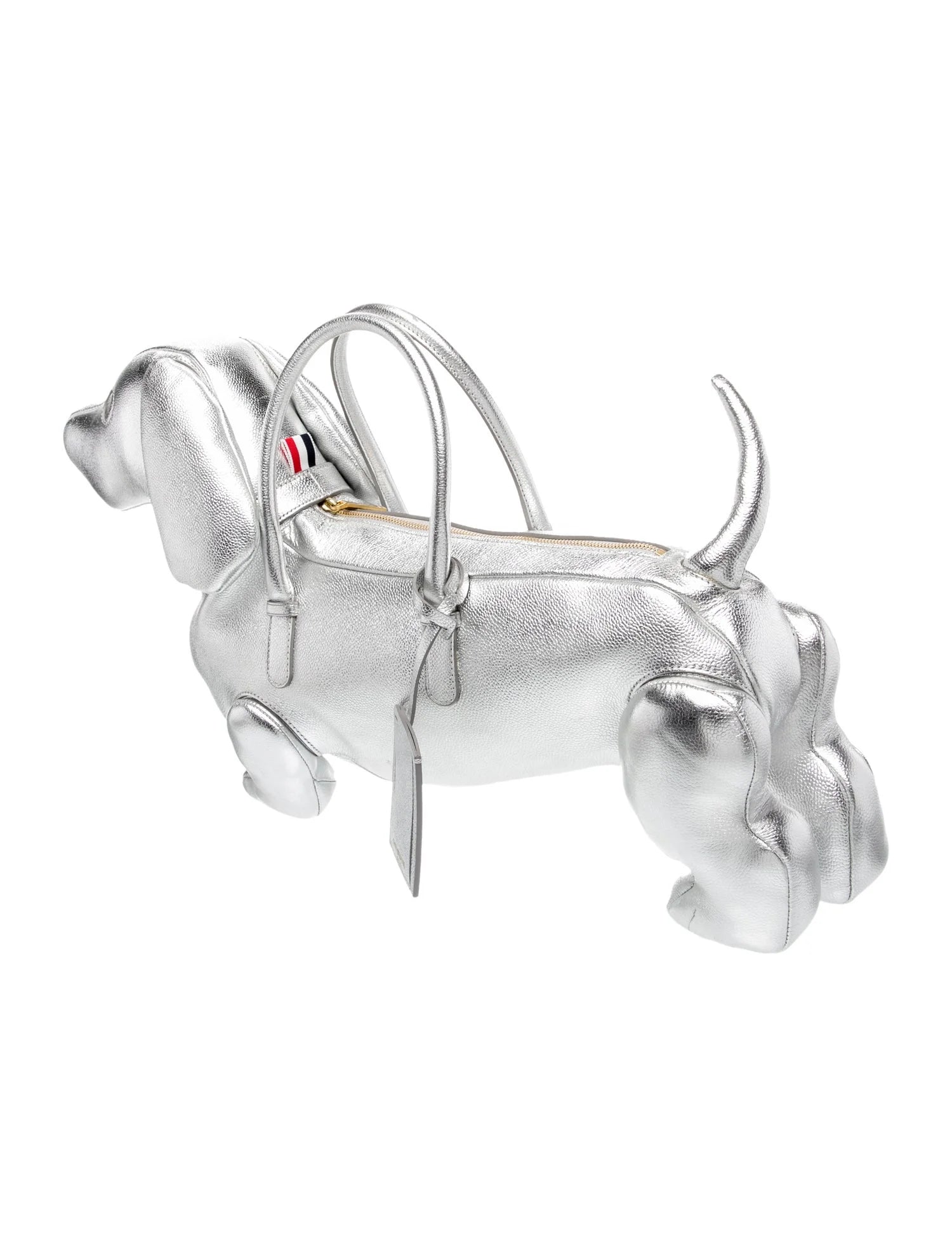 Thom Browne Silver Leather Hector Bag