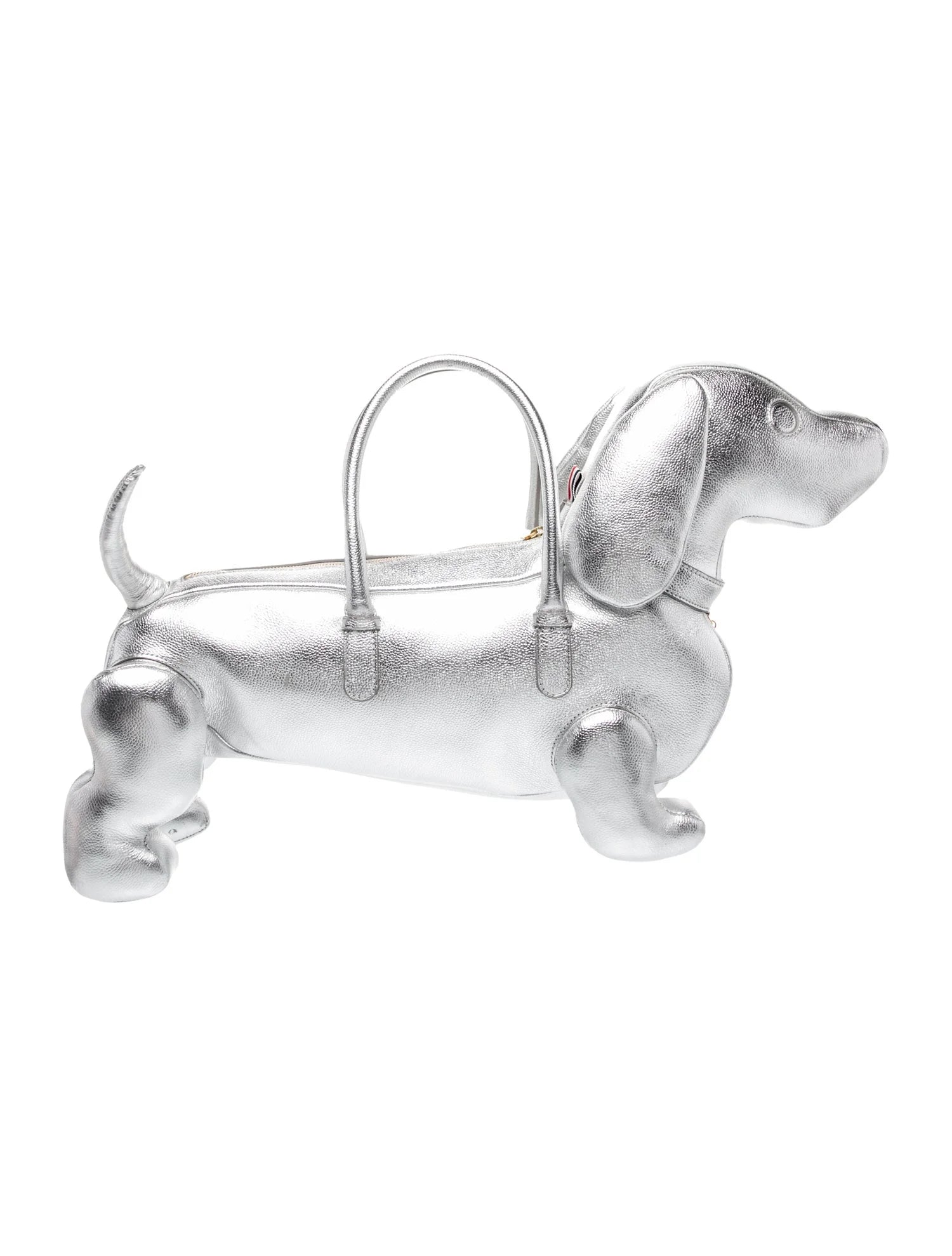 Thom Browne Silver Leather Hector Bag