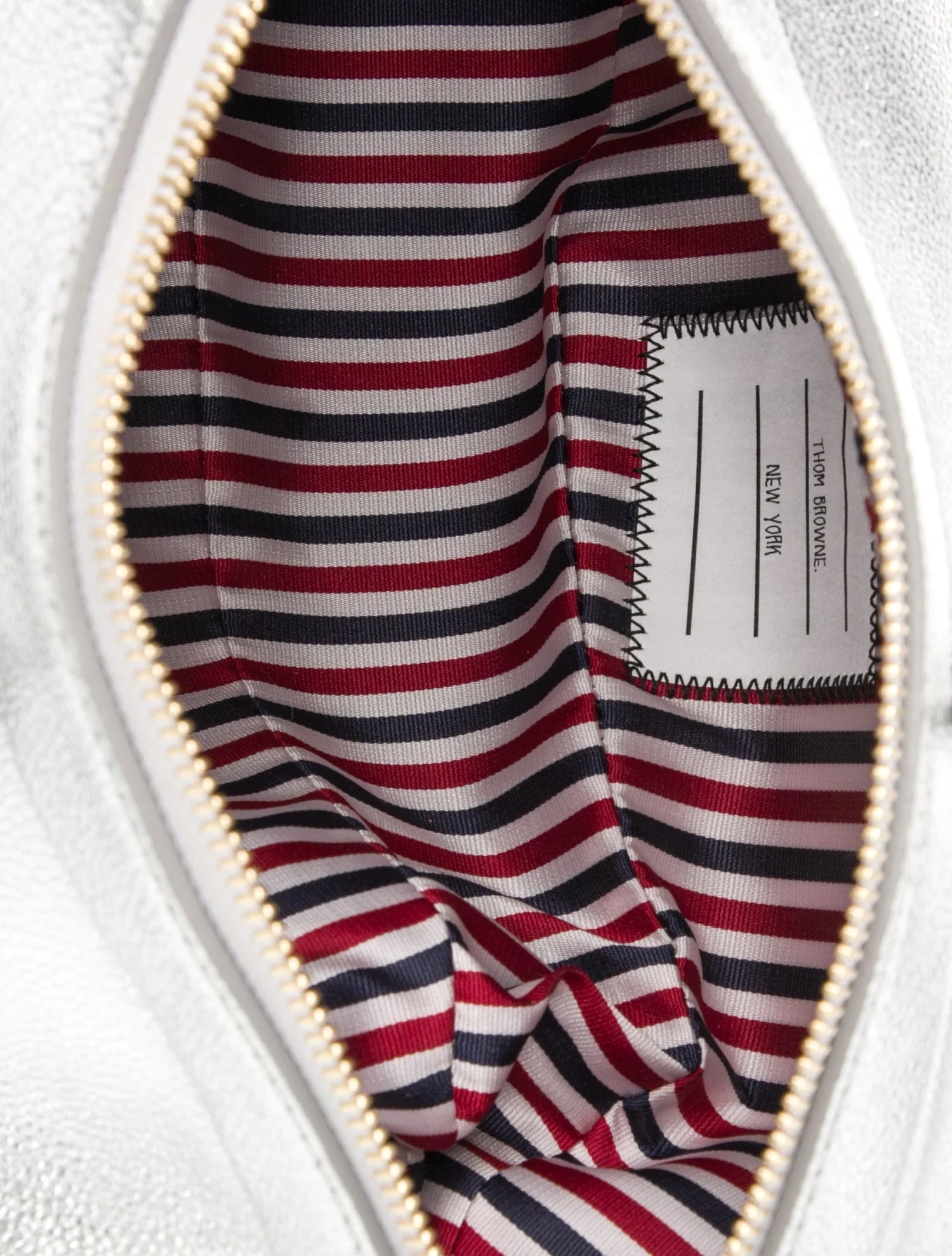 Thom Browne Silver Leather Hector Bag