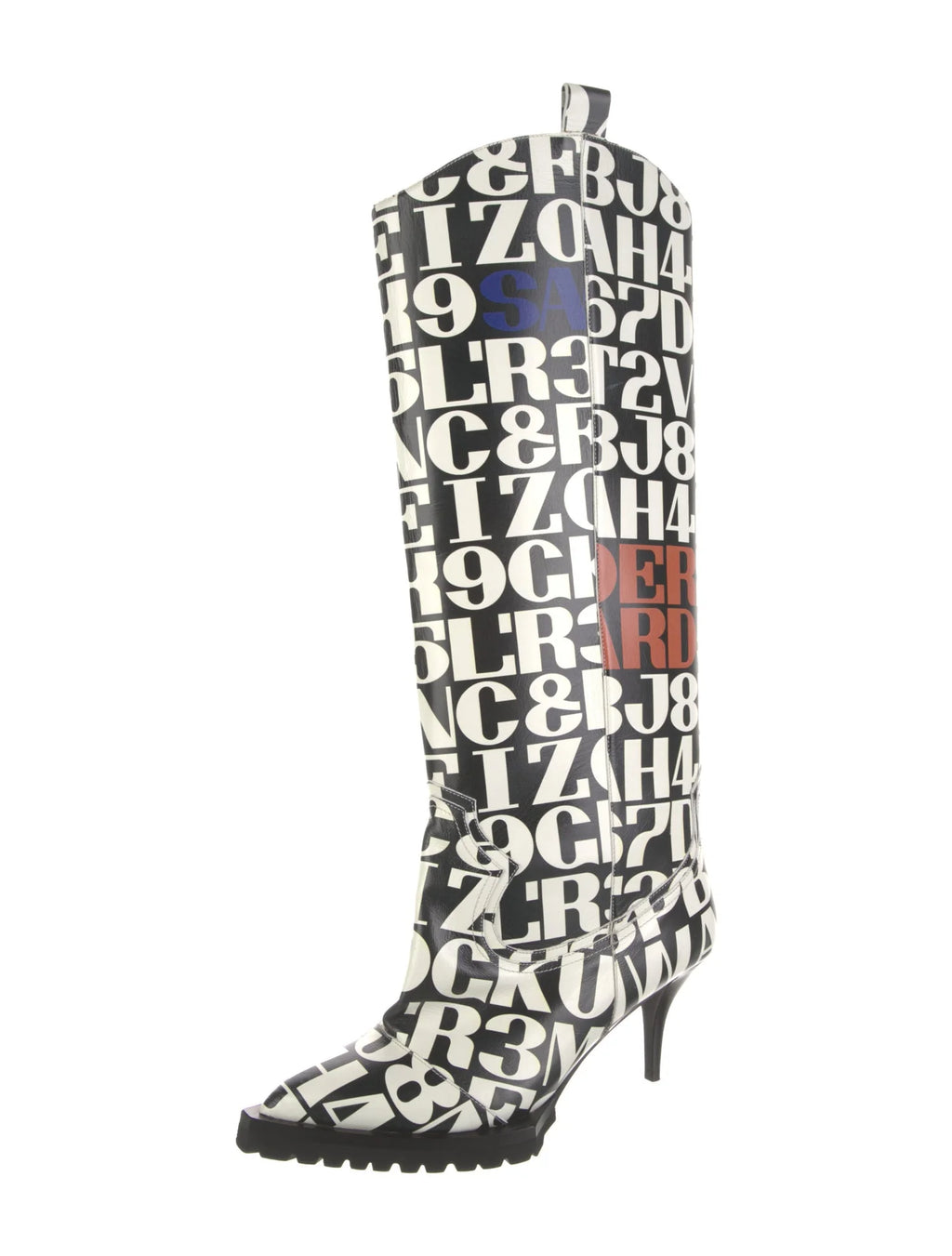 Sacai Printed Knee High Leather Boots